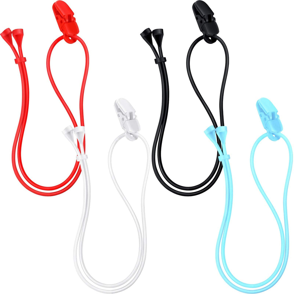 4 Pieces Hearing Aid Clips Adjustable Hearing Aid Clip Holder Anti-lost Hearing Aid Lanyard for Adults, 4 Colors (Classic Style) Classic Style