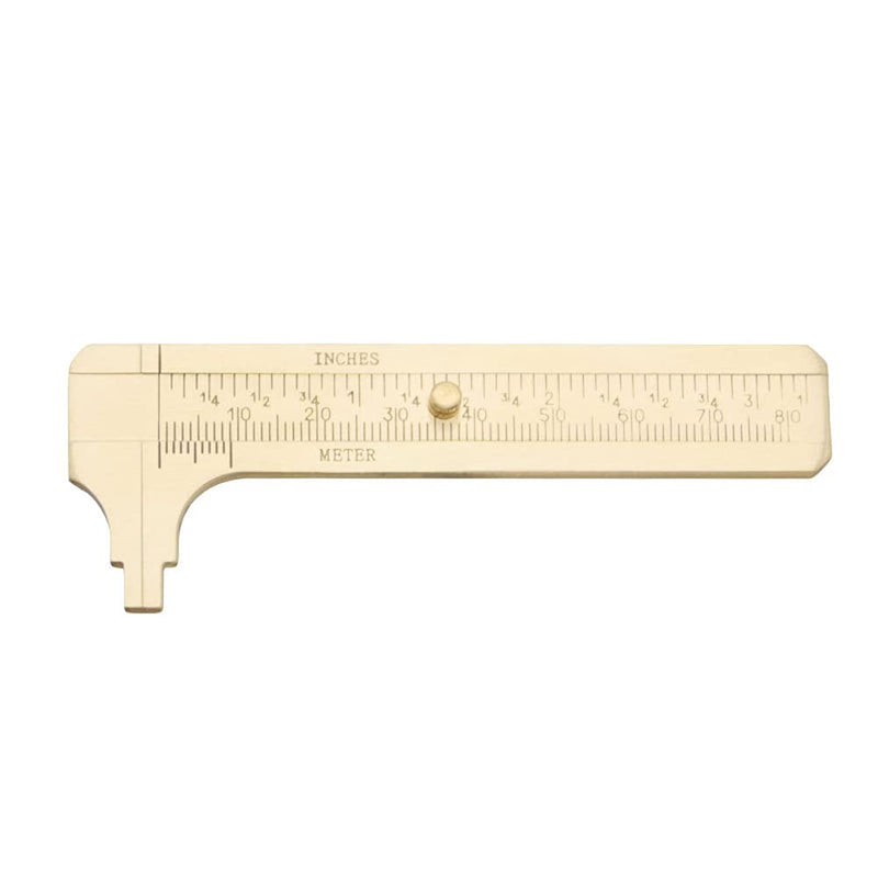 1 Piece Brass Vernier Caliper Brass Sliding Vernier Caliper Mini Brass Pocket Caliper Double Scale Digital Sliding Caplier Measuring Tool 80 mm, 3.15 inch