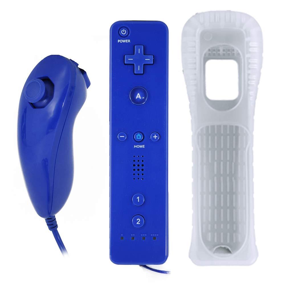 QUMOX Remote Controller and Nunchuck Joystick Compatible for wii/wii u (Dark Blue)