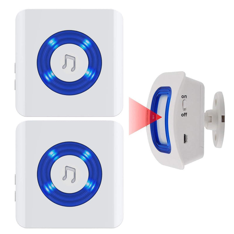 YisTech Wireless Motion Sensor Detect Alert, Home Security Driveway Alarm, Motion Detector Store Door Entry Chime Doorbell, Caregiver Pager for Elderly/Kids with 1 Motion Sensor + 2 Receiver