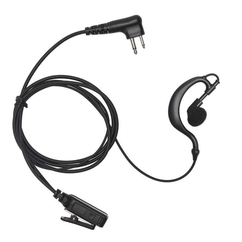 Yolipar CLS1110 Earpiece Compatible with Motorola Radio CLS1410 CP200 GP300 GP2000 Walkie Talkie with PTT Mic 2 Pin Headset Single-Wire Surveillance Kit (G-Shaped)