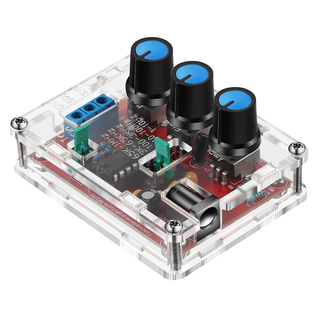 Signal Generator Kit, XR2206 Precise Function Signal Generator Frequency Module Signal Generator DIY Kit Sine Triangle Square Output Adjustable 1Hz-1MHz, 9-12V DC Input (1) 1