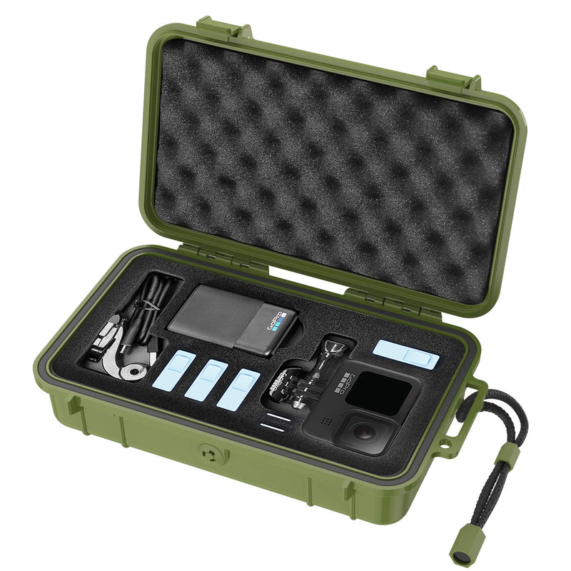 Smatree Waterproof Hard Case Compatible for Gopro Hero 10/9/8/7/6/5/Hero 2018 /DJI Osmo Action (Camera and Accessories NOT Included) (Green) Green