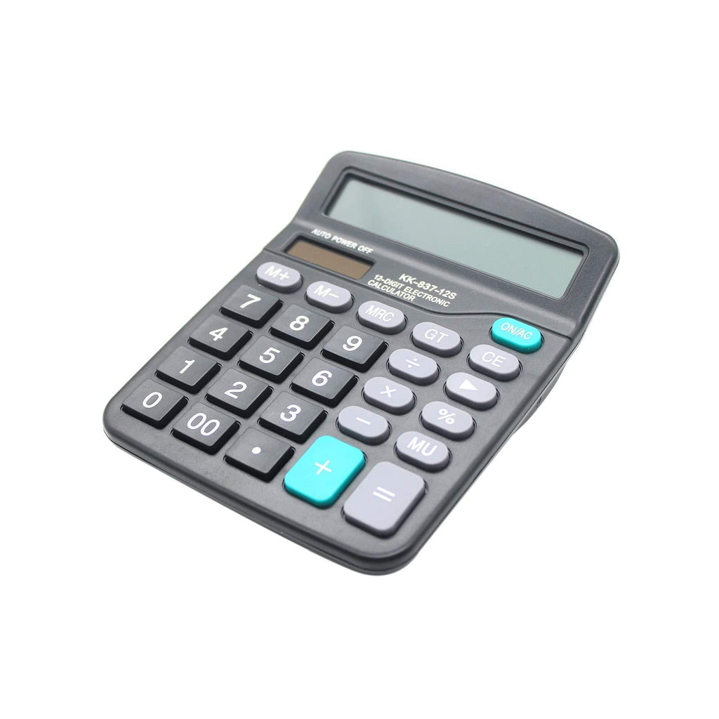 Desk Calculator, 12-Digit Solar Battery Office Calculator with Large LCD Display Big Sensitive Button, Dual Power Desktop Calculators