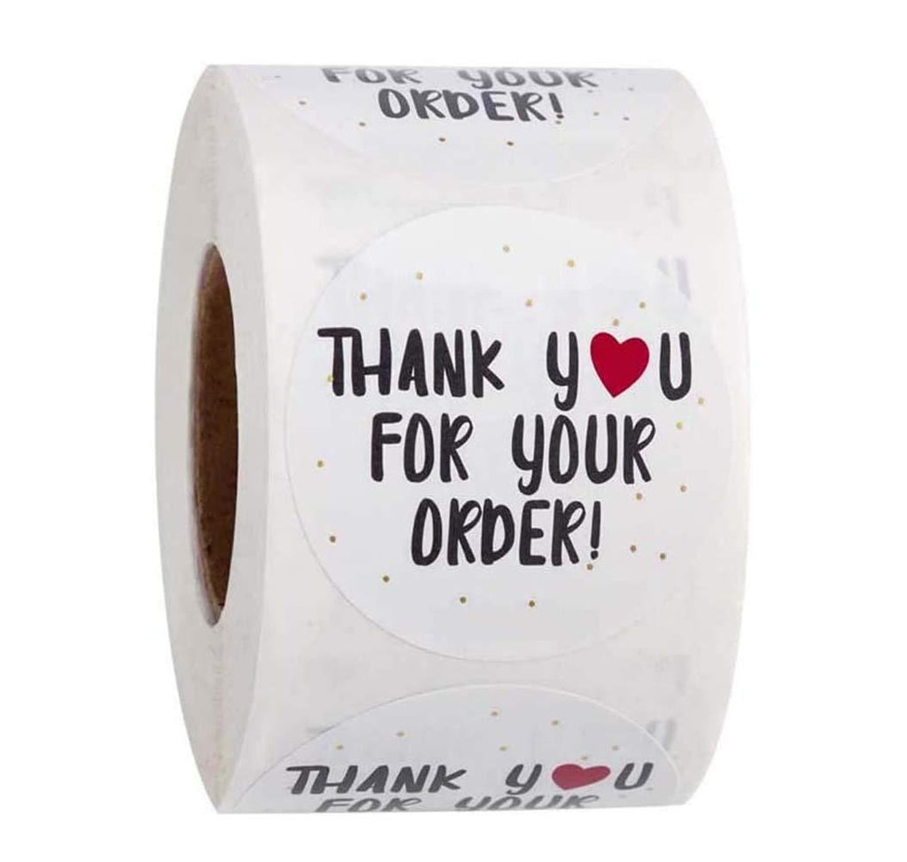 Thank You for Your Order Stickers,500pcs Business Stickers Round Stickers Adhesive Sticker for Business, Online Retailers, Boutiques, Shops to Use on Bags, Boxes and Envelope Clear