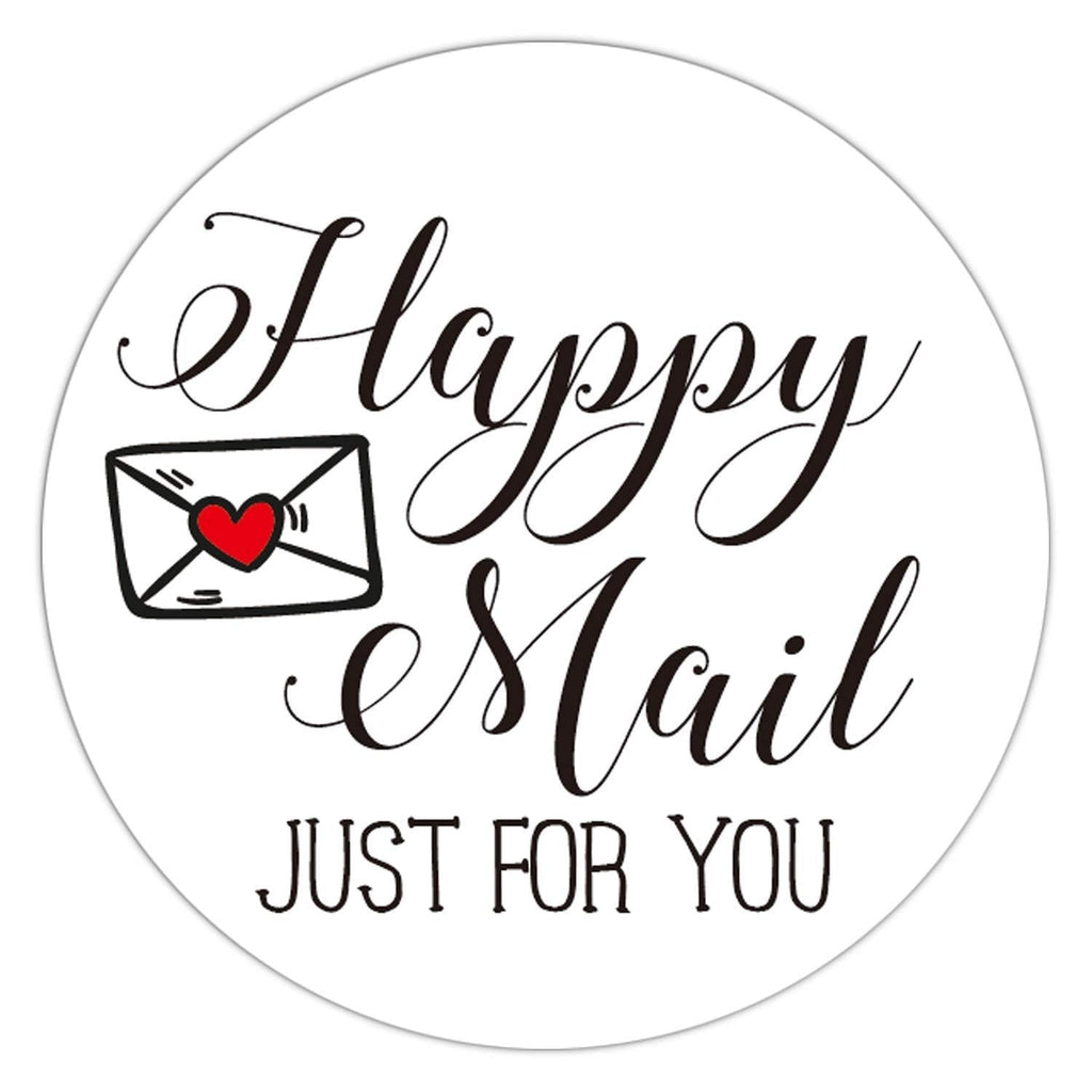 2 Inch Happy Mail for Supporting My Small Business Stickers, Happy Mail Stickers Label Business Stickers for Store Owners, Crafts, Organizing, Jar, and Canning Labels，50-Pack.