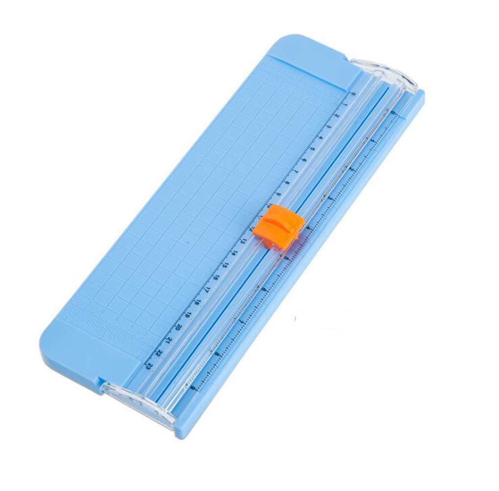 Paper Cutter Trimmer,Mini Paper Cutter A5 Portable Paper Trimmer Scrapbooking Tool with Finger Protection and Slide Ruler/Blue