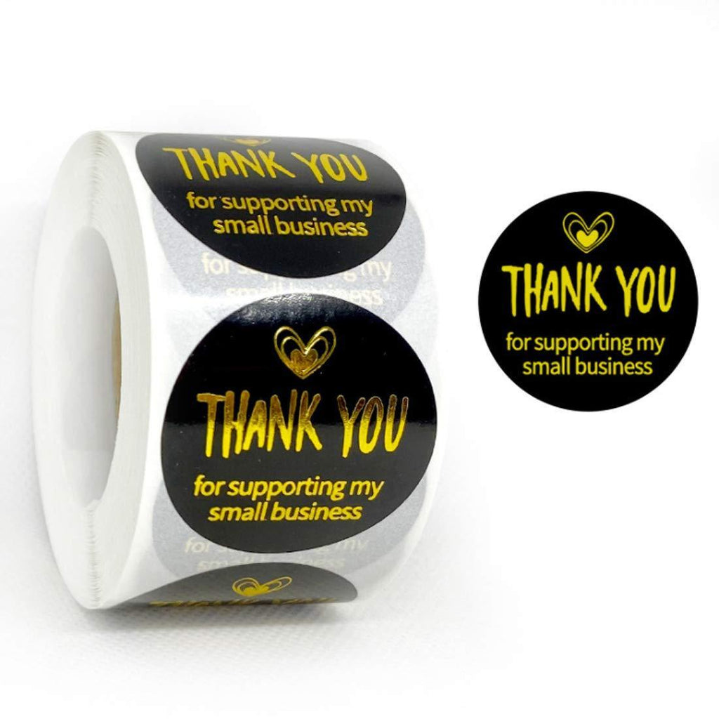 Yoget 1.5''Thank You for Supporting My Small Business Sticker, Thank You Stickers, 500 Labels Per Roll (Pink) Pink