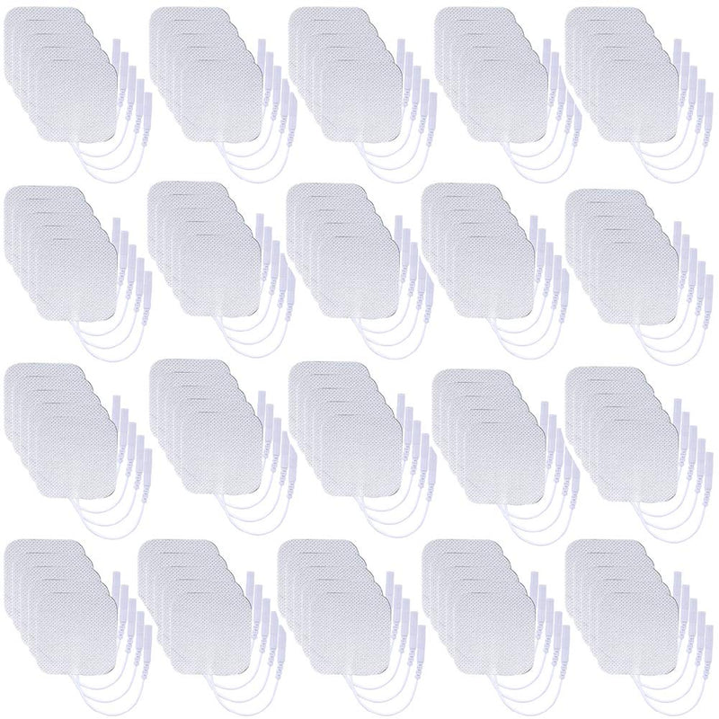 TENS Unit Pads 100Pcs Wired Self-Adhesive Electrodes Premium Replacement Pads for TENS Units - 2x2 Inches (2x2-100Pcs) 2x2-100pack