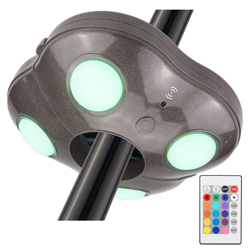 BIGMONAT Patio Umbrella Light Battery Operated, Outdoor Table Umbrella Lights with Remote, Super Bright Color Changing Pole Light, Wireless Tent Lights for Camping, 250 Lumens Brown