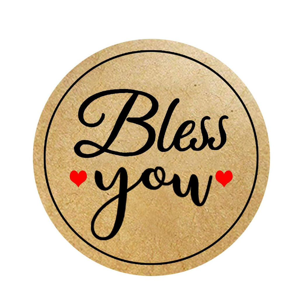 1.5 Inch Bless You Stickers for Small Business Owners,Bakeries,Handcraft Goods,Boutiques,500 Pcs Per Roll