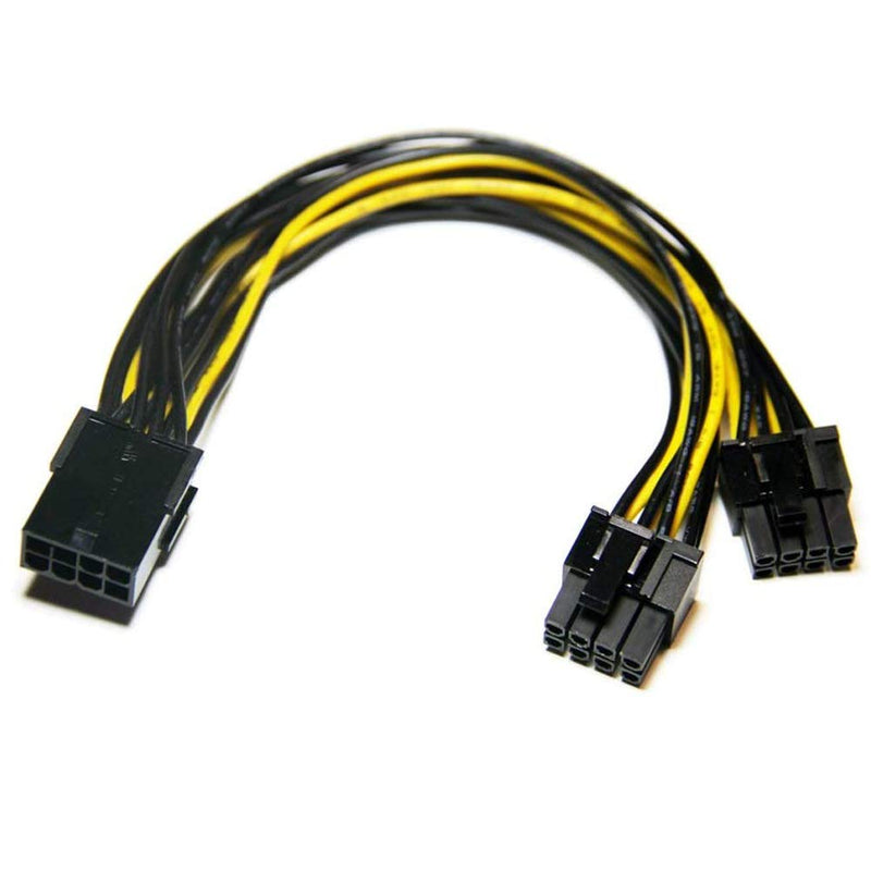 CPU 8 Pin to Dual 8 Pin PCIe Adapter Power Cable, CPU 8 Pin Female to Dual PCIe 2X 8 Pin (6+2) Male Power Adapter Splitter Cable for Graphics Card BTC Miner EVGA Power Supply (21CM)