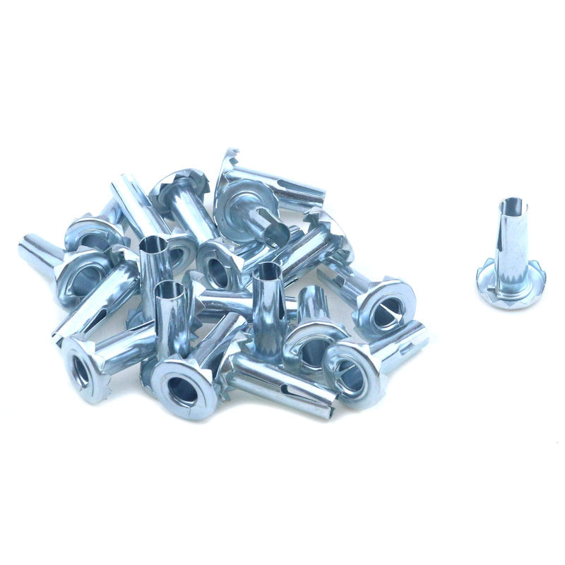 MY MIRONEY 20-Pack Caster Sockets Metal Caster Stem Sleeve Wheel Socket Furniture Insert for Stem Caster,Grip Ring Caster