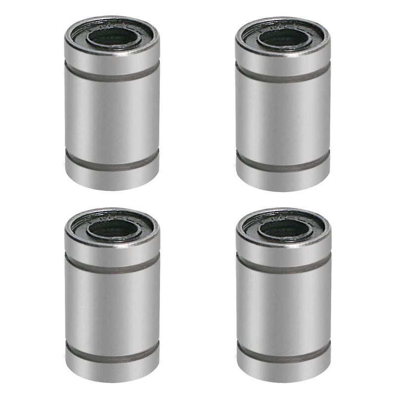 Aopin LM8UU Cylinder Linear Motion Ball Bearing, ID 8mm, OD 15mm Linear Ball Bearings Sae52100 Carbon Steel, 4 Rows of Steel Balls, Great for CNC, 3D Printer, Linear Rail Guide 4 PCS