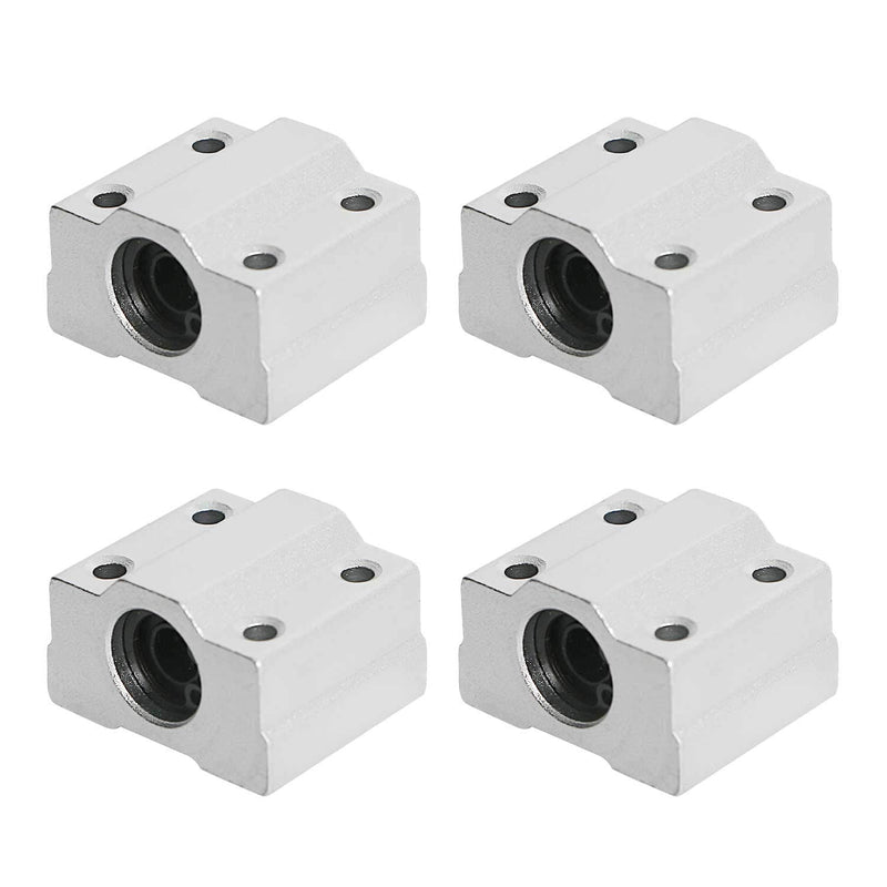 Aopin SCS6UU Linear Ball Bearing Aluminum Slide Block, ID 6mm Linear Motion Ball Bearings CNC Slide Bushing , 4 Rows of Steel Balls, Great for CNC, 3D Printer, Linear Rail Guide 4 PCS
