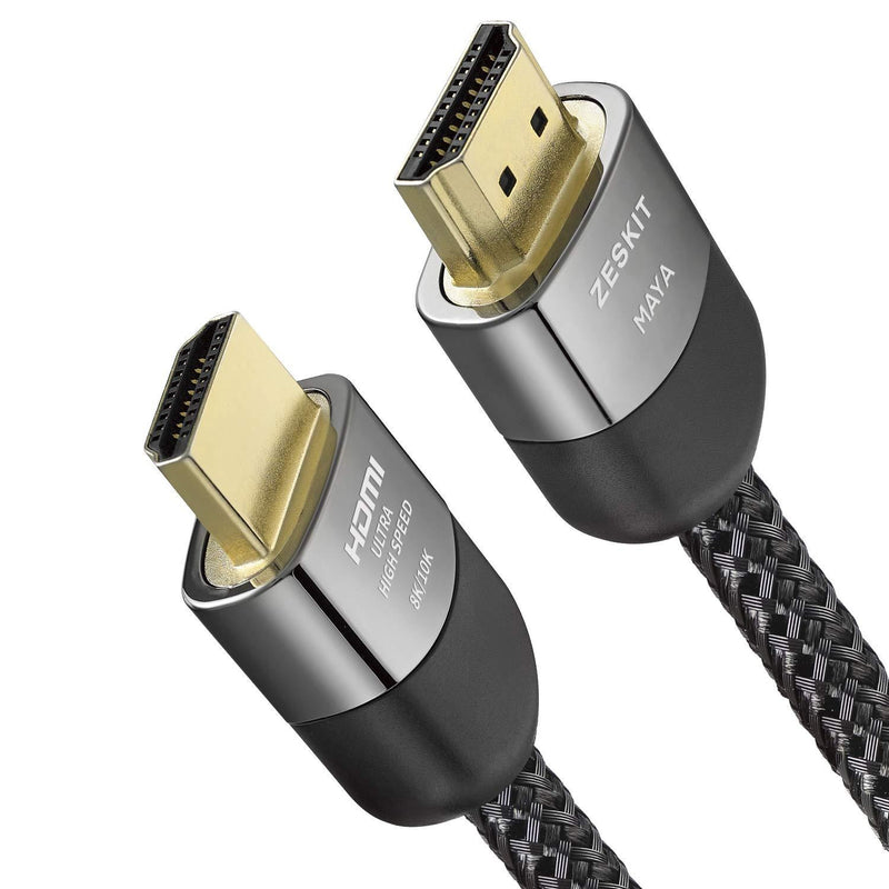 Zeskit Maya 8K 48Gbps Certified Ultra High Speed HDMI Cable 5ft, 4K120 8K60 144Hz eARC HDR HDCP 2.2 2.3 Compatible with Dolby Vision Apple TV 4K Roku Sony LG Samsung Xbox Series X RTX 3080 PS4 PS5 1.5m/5ft