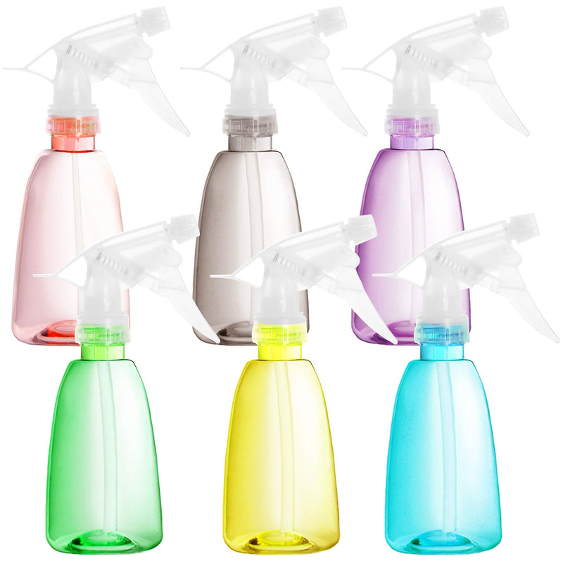 Youngever 6 Pack Empty Plastic Spray Bottles, Spray Bottles for Hair and Cleaning Solutions in 6 Colors (8 Ounce) 8 Ounce