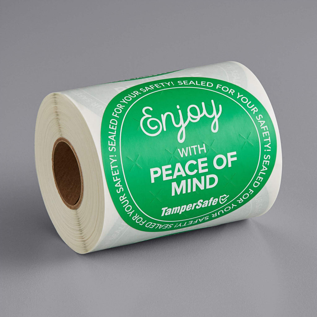 Endless Goods Stuff -TamperSafe 3" Enjoy with Peace of Mind Round Green and Black Paper Tamper-Evident Label (Green)