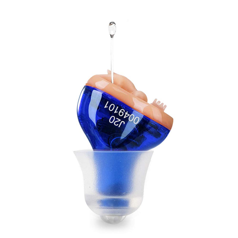IncenSonic Mini Sound Amplifier, Ear Sound Enhancer, Noise Reduction, Enhanced Speech, Feedback Cancellation, Suitable for Adults (Blue, Left)