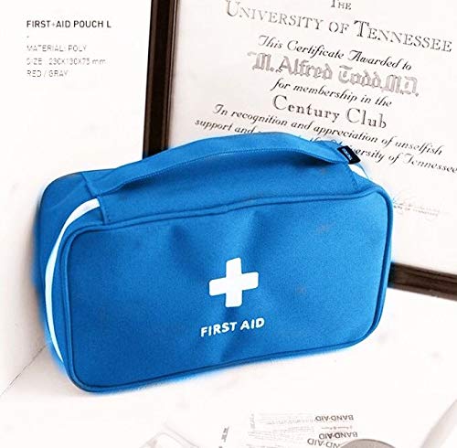 First Aid Bag - First Aid Kit Bag Empty for Home Outdoor Travel Camping Hiking, Mini Empty Medical Storage Bag Portable Pouch (Blue) Blue