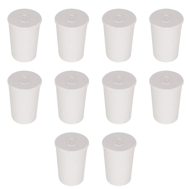 Labasics Solid Rubber Stoppers, White Tapered Lab Seal Rubber Stoppers (10-Pack, 0#)