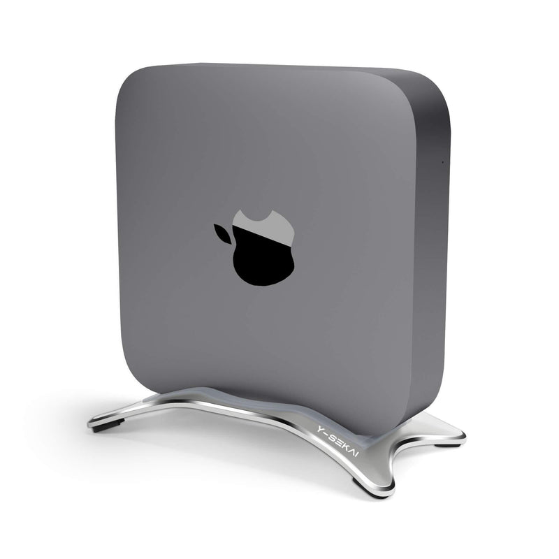 Alloy Desktop Stand for Mac Mini, Y-SEKAI Aluminum Vertical Stands Holder with Anti-Slip Rubber Feet Compatible with Apple MAC Mini 2010 - 2020 ( Space Silver )