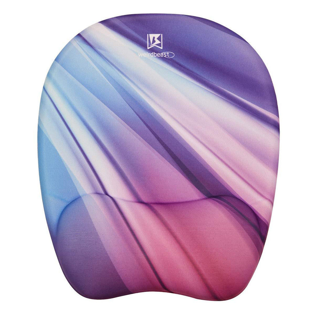 Ergonomic Mouse Pad, Memory Foam Mouse Pad with Wrist Rest Support, Gaming Mouse Pad with Lycra Cloth, Non-Slip PU Base Ergonomic Design for Laptop,Desktop Computer-MC Rainbow