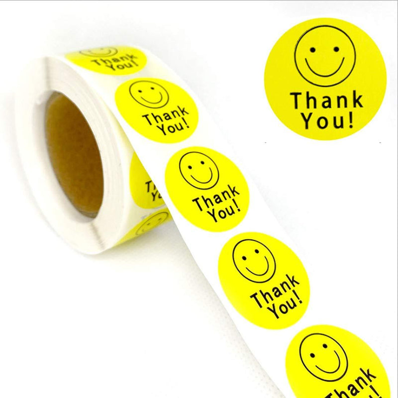 Yoget 1''Thank You for Supporting My Small Business Sticker, Thank You Stickers, 500 Labels Per Roll (Yellow) Yellow