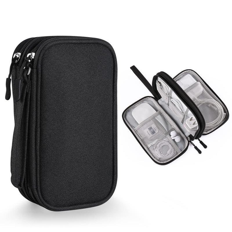 Tech Organizer Travel Case, Bevegekos Small Carrying Tech Kit for Electronics and Accessories, Waterproof (Small, Black)
