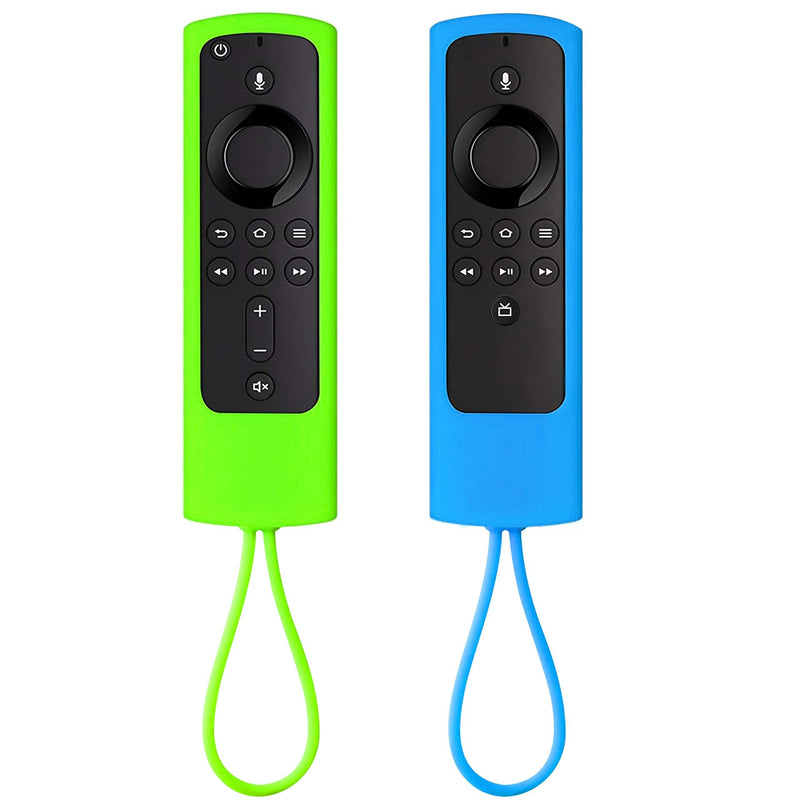 [2 Pack] Firestick Remote Coverï¼ŒSilicone TV Remote Control Case for HD Streaming Devices | Stick 4K Max | FireStick 4KÂ | Firestick Lite | (2018-2021) Release (Limegreen+DeepSkyBlue)
