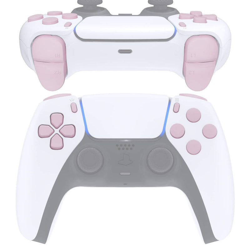 eXtremeRate Replacement D-pad R1 L1 R2 L2 Triggers Share Options Face Buttons for PS5 Controller, Cherry Blossoms Pink Full Set Buttons for Playstation 5 Controller - Controller NOT Included