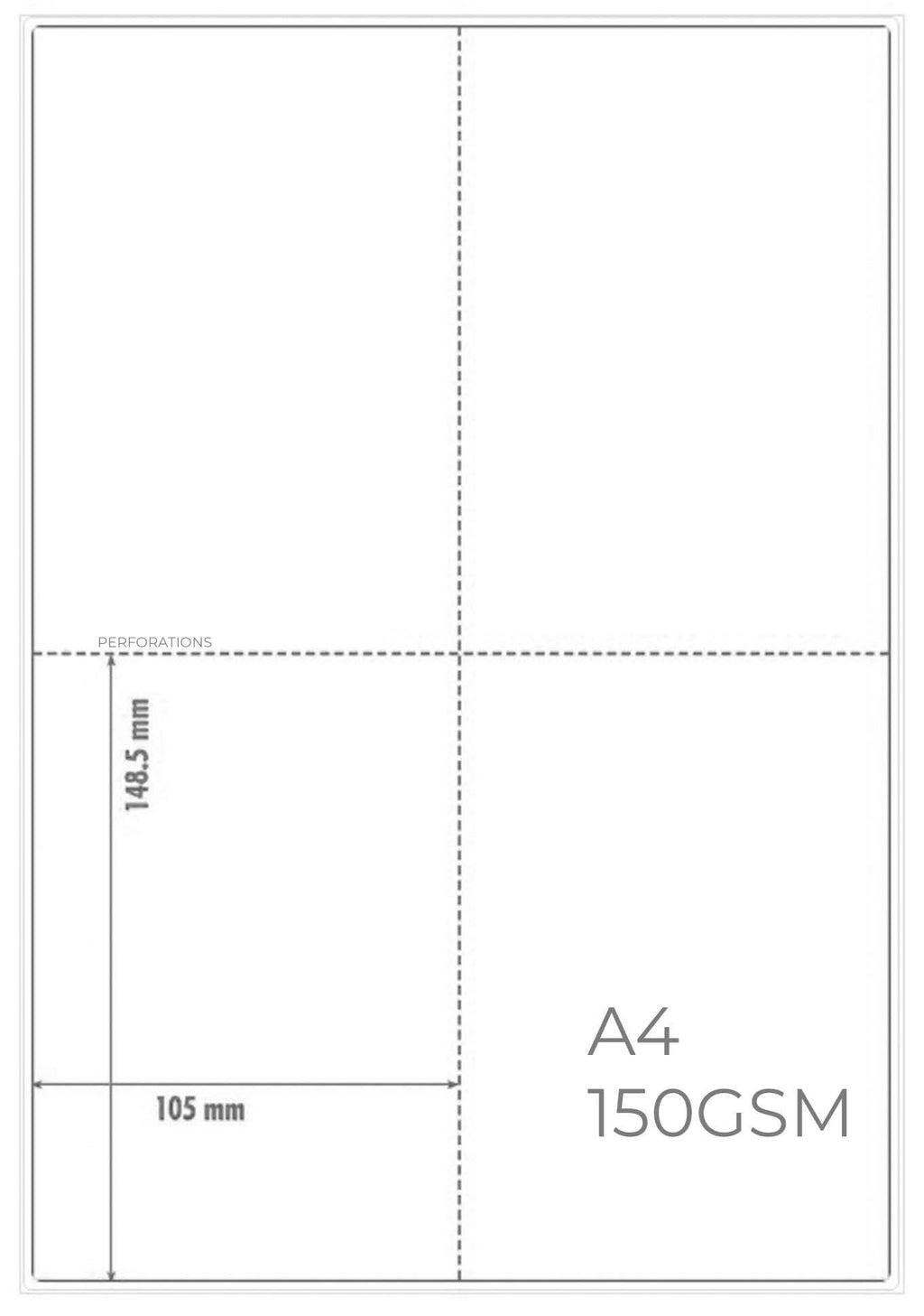 OfficeGear A6 Perforated Printable Postcard (120 Pack) Flash Card Study Revision Index Refill Flyer Menu Record Cards 4.1 x 5.8in - 4 Cards per White A4 Sheet 150gsm – 30 Sheets 120 Cards