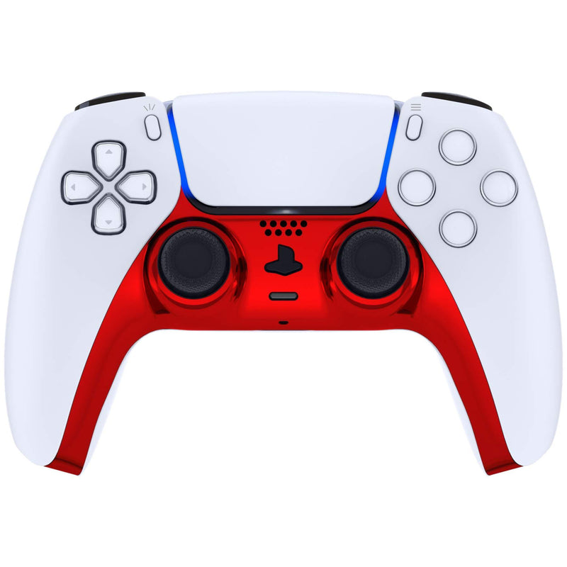 eXtremeRate Chrome Red Glossy Decorative Trim Shell for PS5 Controller, DIY Replacement Clip Shell, Custom Plates Cover for Playstation 5 Controller w/Accent Rings - Controller NOT Included