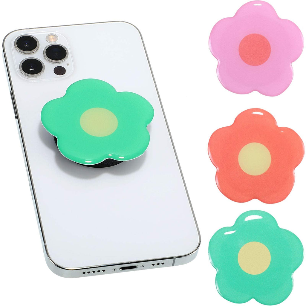 3 Pieces Phone Grip Holder Flower Collapsible Phone Holder Self-Adhesive Sublimation Phone Holders for Smartphone and Tablets