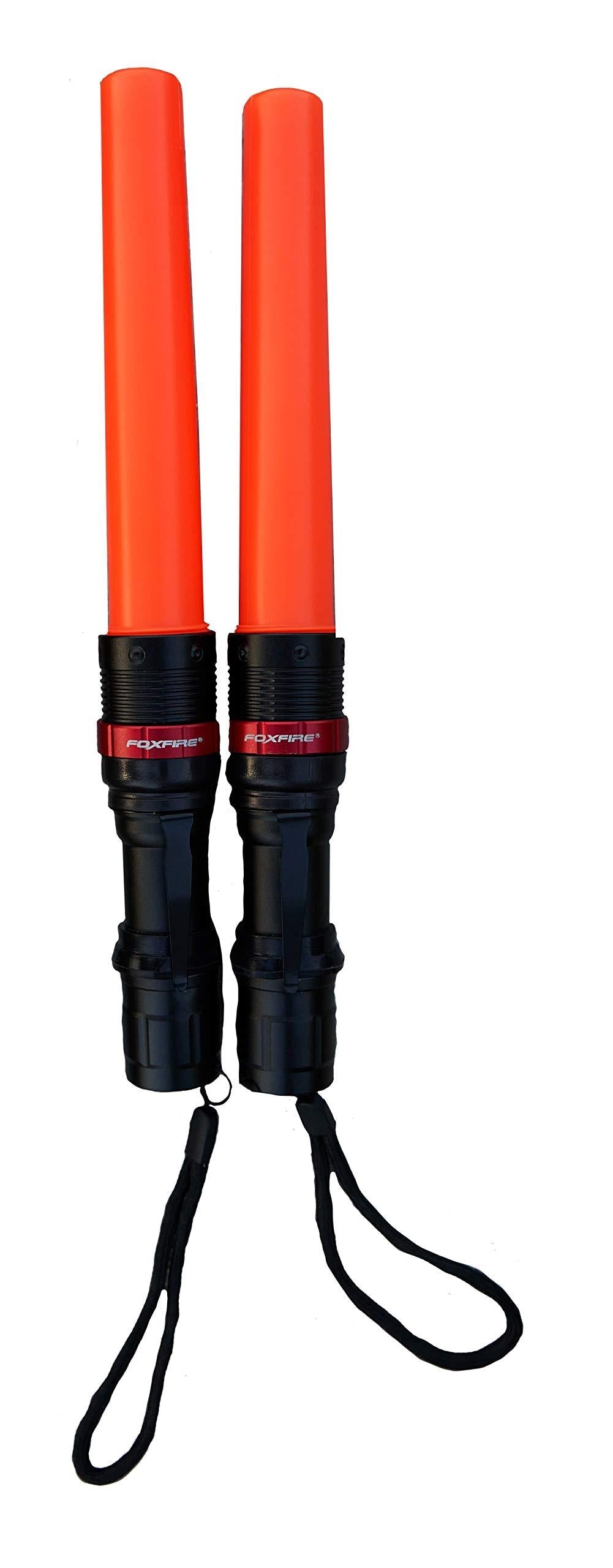 FOXFIRE Traffic Baton Kit with 250 Lumen LED Flashlight, 1/2 Mile Visibility for Event Staff, Crowd Control and Air Traffic Control, 2 Pack