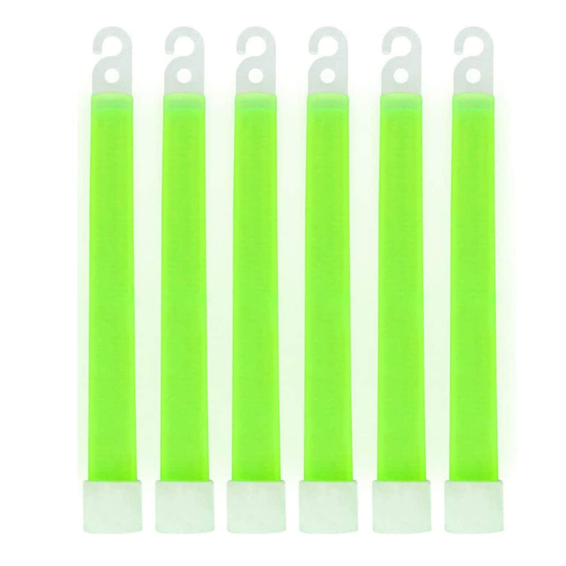 MediTac Green Glow Sticks, Premium Bright 6” Snap & Light Sticks, 12 Hour-6 Pack 6 Pack