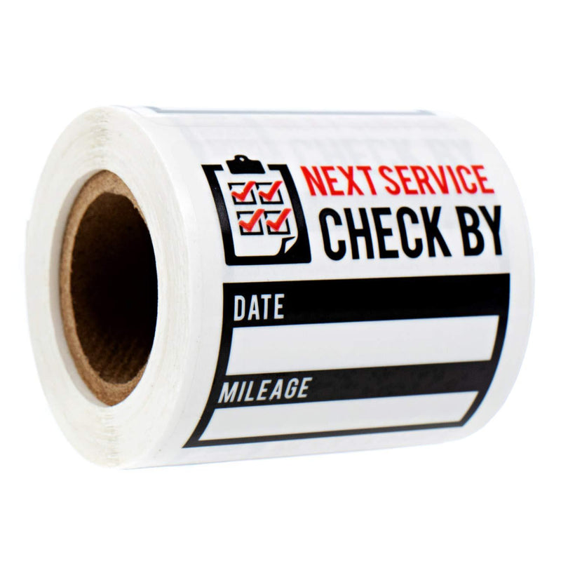 Oil Change Reminder Label/Next Service Due Stickers / 100 Check Auto Stickers