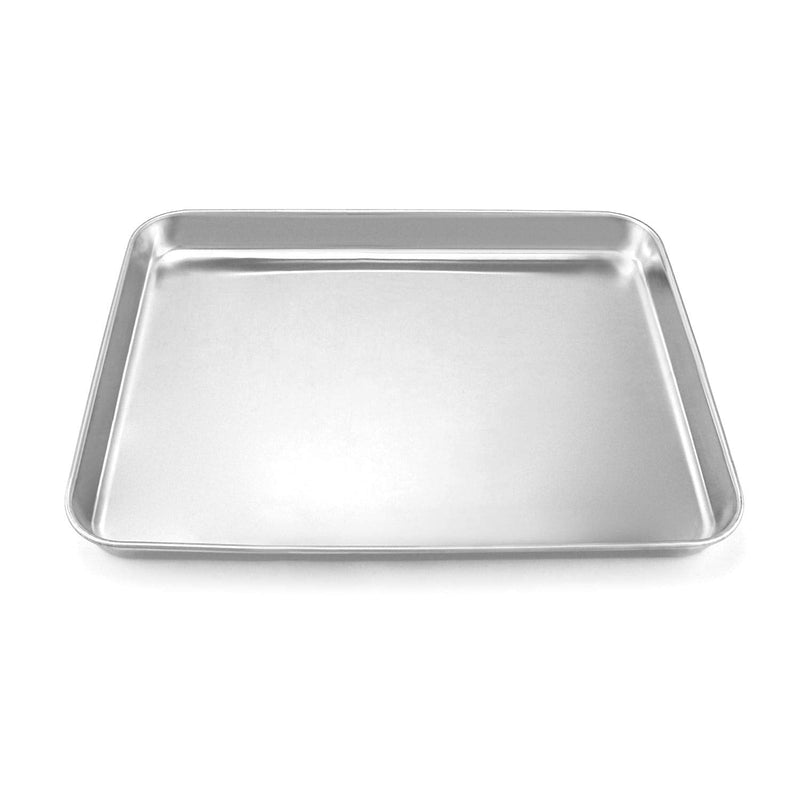 QWORK Stainless Steel Surgical Tray, Flat Bottom Tray, for Medical Instruments, Tattoo, Surgical Supplies, 12 3/16 x 9 7/16 x 1 inch, 1 Pack 12 3/16" x 9 7/16" x 1"