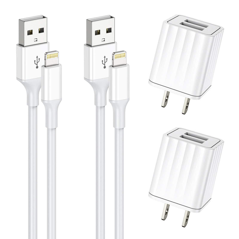Vagavo for iPhone Charger, MFi Certified Lightning Cable Fast Charging 6ft Data Sync Transfer Cord Dual Port USB Wall Charger Compatible with iPhone 12 11 Xs Max XR X 8 7 6S 6 Plus SE 5S iPad (2 Sets)