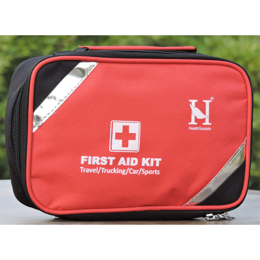 HealthGoodsIn - Nylon First Aid Empty Kit, Compact and Lightweight First Aid Bag for Emergency at Home, Office, Car, Outdoors, Boat, Camping, Hiking - Bag ONLY