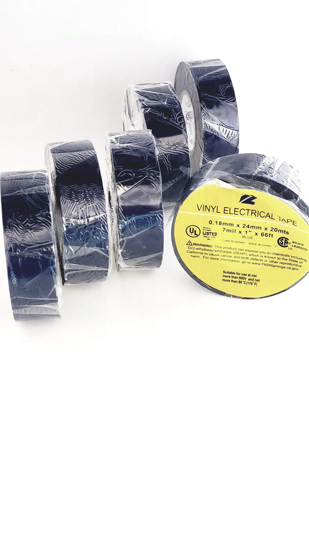 Electrical Tape 1" x 66' Pack of 1 ROLL, Blue, Flame Retardant