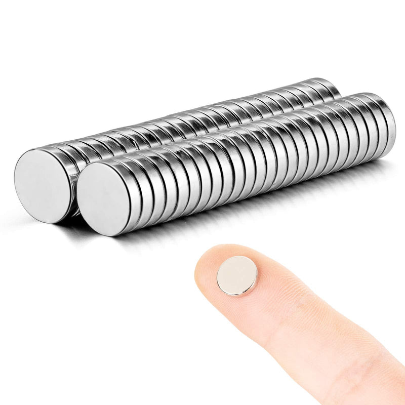 MEALOS Magnets - 50 Refrigerator Magnets Thin Round Magnets for Crafts - 10mmx2mm Magnets for Miniatures Small Models for Paper Crafts for Refrigerator - Come with a Storage Case 10x2mm