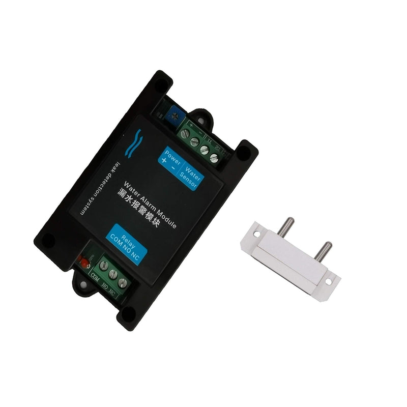 Water Detectors Sensitive Leak and Drip Alert Water Alarm Sensor with 10A Relay for Security System (Black) Black