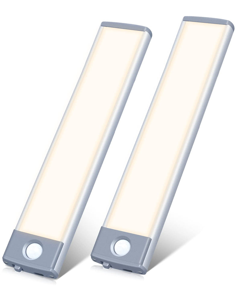 Motion Sensor Led Under Cabinet Lighting Wireless Cabinet Light Rechargeable, Closet Light 30Led Battery Operated for Kitchen, Closet (Warm White, 2Pack) Warm White