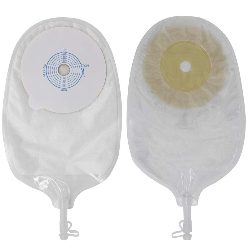 Urostomy Supplies Medicals Drainable Pouch Ostomy Stoma Bags One Piece System Cut-to-Fit（Max Cut 45mm）10PCS 15-45mm