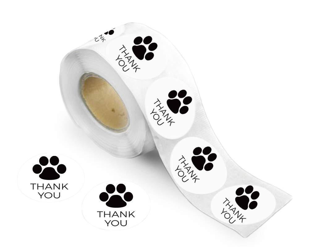 Fundraising For A Cause | Thank You Paw Print Stickers – Round Paw Print Stickers for Pet Lovers, Pet Businesses, Animal Causes, Labels, Scrapbooks, Fundraisers and More! (1 Roll – 250 Stickers)