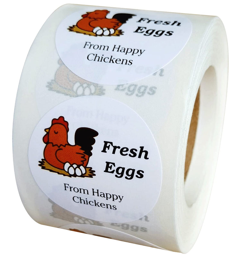 Farm Fresh Eggs Stickers 1.5 Inch Fresh Eggs from Happy Chickens Labels - Farm Chicken Eggs Stickers 500 Pcs Egg Carton Label Stickers for Egg Carton Labeling (Medium, 1.5INCH) Medium