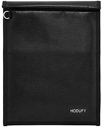 Faraday Bag for Tablets (15 x 10 inches), Faraday Cage, Cell Phone Signal Jammer, Fireproof & Water Resistant Bag, Anti-Theft Pouch, Anti-Hacking Case Blocker (Black) Black