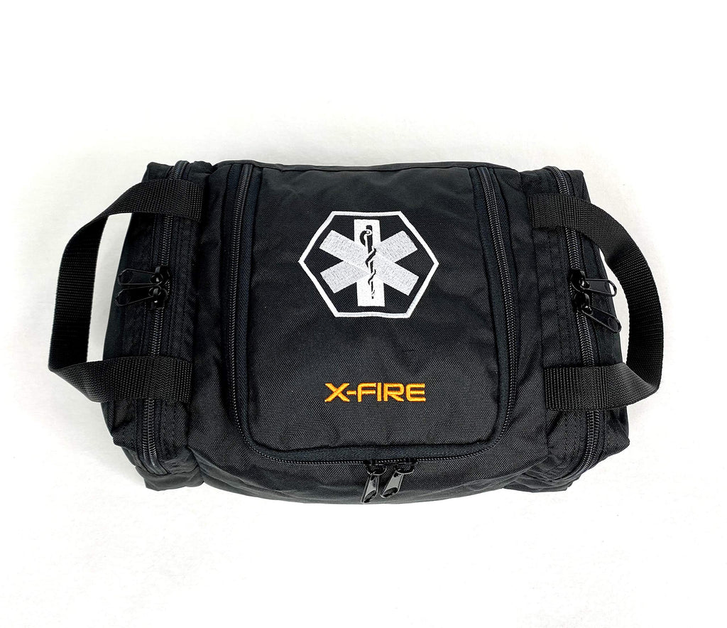 X-FIRE EMS/EMT Empty First Responder Trauma Bag 12" x 8" x 5.5" - Black