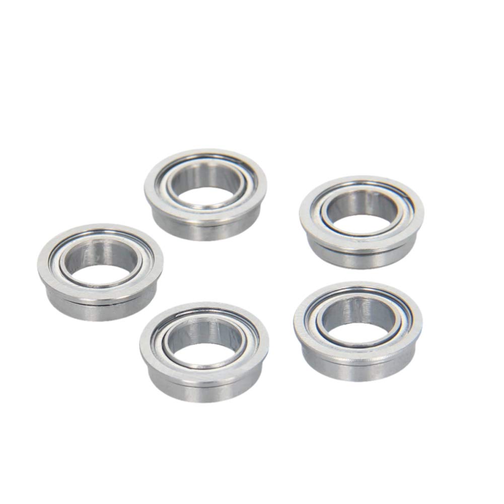 Bettomshin 5Pcs MF106ZZ Deep Groove Ball Bearing 6x10x3mm(Inner Dia 6mm Outer Dia 10mm Thickness 3mm) Double Sealed GCr15 P0 Z1 Deep Groove Rolling Bearings Flange Ball Bearing